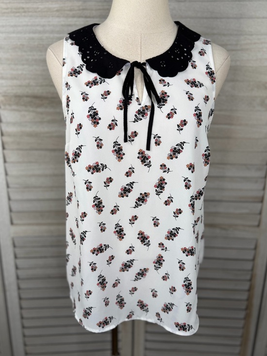 LC Lauren Conrad Tops - LAUREN CONRAD Coquette Cowgirl Cottage Floral Tank Top w Scalloped Collar-Small